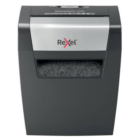 Distruggidocumenti uso personale Rexel Momentum X406 - P-4 - 15 L - taglio a frammenti 4x30 mm - 2104569EU